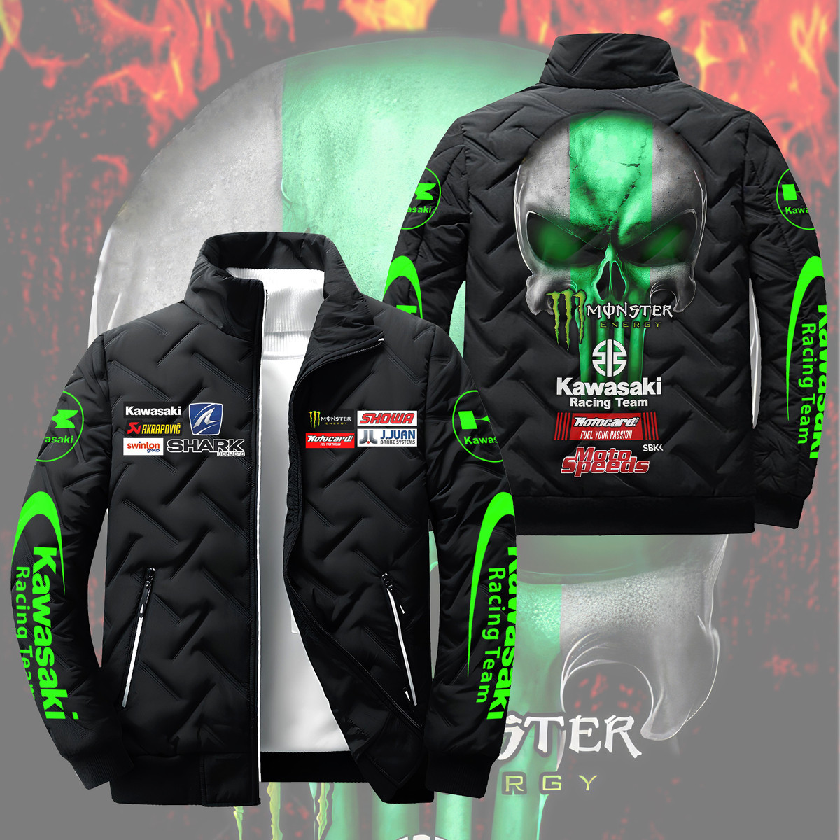 Skull Kw Racing Team Puffer Jacket Q131009 – PufferJacket