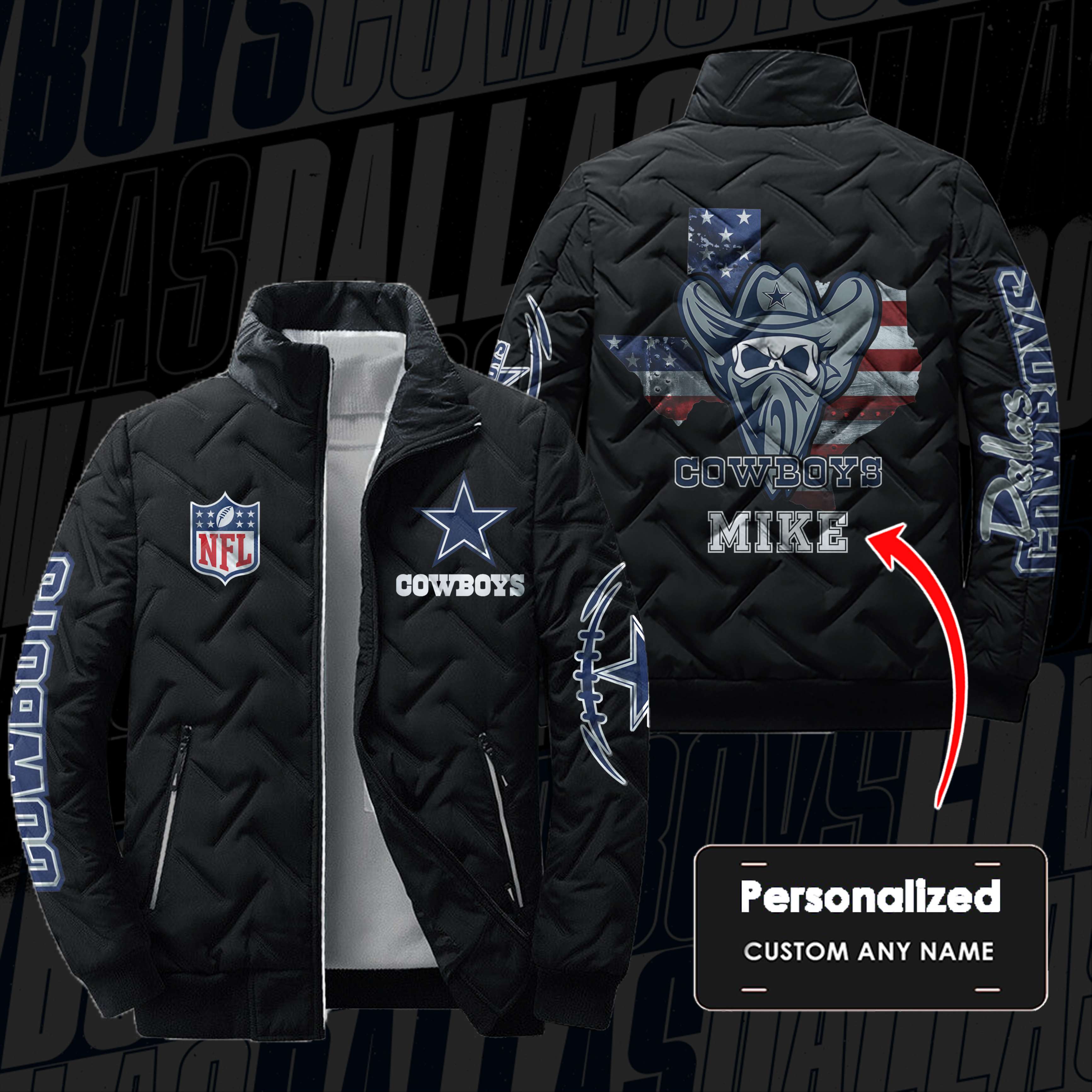 Personalized NFL Dallas Cowboys Puffer Down Jacket – HN16 –...