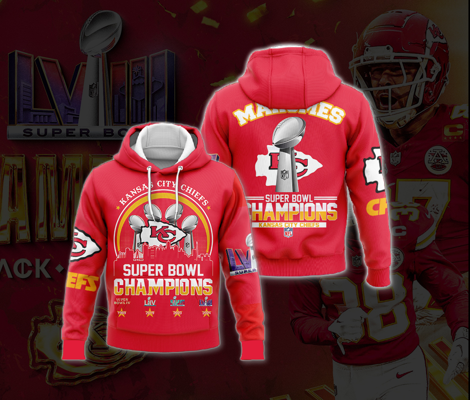 Kansas City Chiefs Anniversary 4 Year Super Bowl Champions 3D...