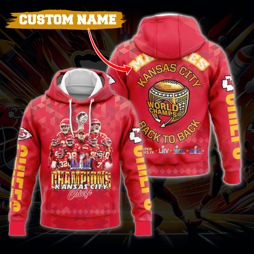 Kansas City Chiefs Taylor Swift 2024 Super Bowl Champions Hoodie – HN06 – Hoodie