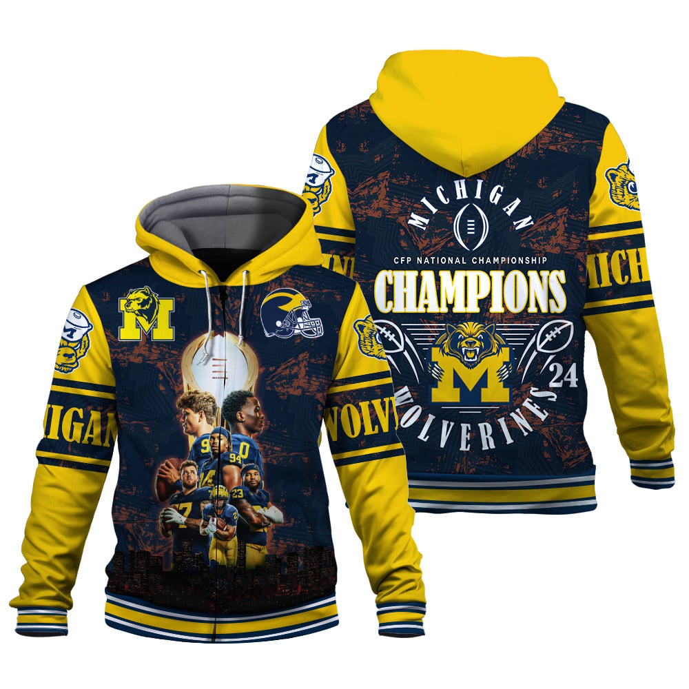 Michigan Wolverines 2024 Champions Print Varsity Jacket SFAT V6 – Shirt