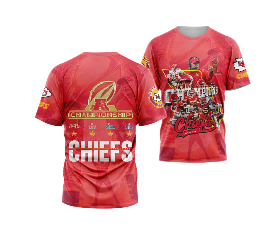 Kansas City Chiefs Anniversary 4 Year Super Bowl Champions T-Shirt...